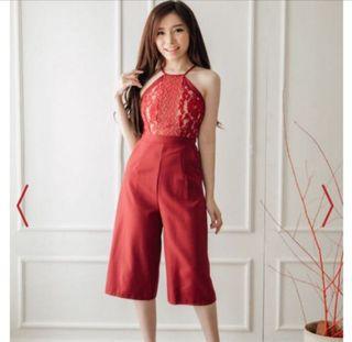 Jumpsuit Merah Yuan #paling dicari