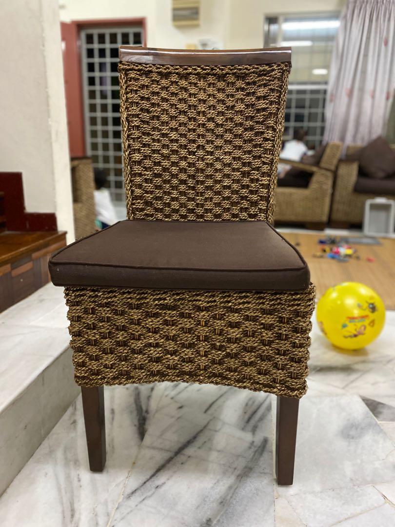 Jute Dining Table 8 seater, Furniture & Home Living, Furniture, Chairs