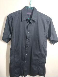 Kemeja lengan pendek biru donker pria executive size s