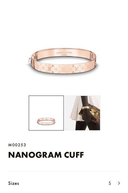 Louis Vuitton Pink Gold Finish Nanogram Small Cuff – The Closet