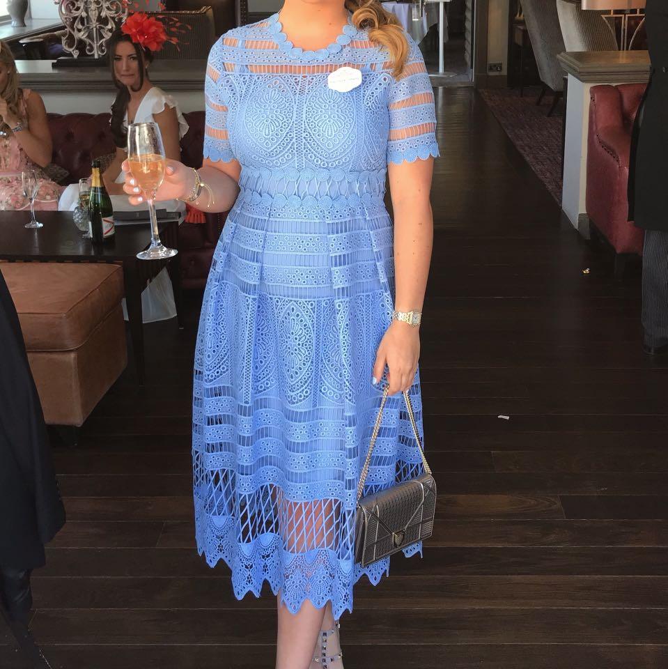 maje blue lace dress