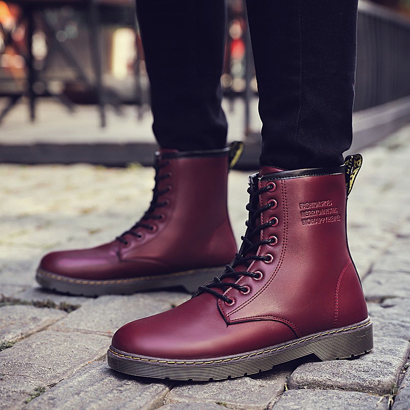 red colour boots