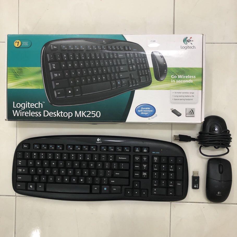MK250 Logitech Wireless desktop & mouse, Computers & Tech, Parts & Mouse & on Carousell