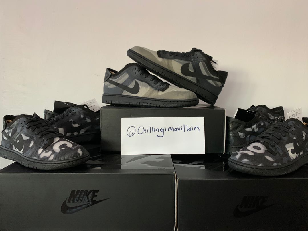 Nike x Comme Des Garcons CDG Dunk Low Black White Transparent Mesh