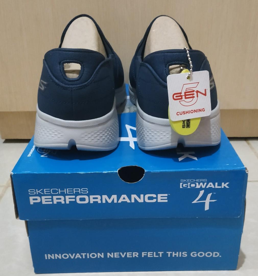 Sepatu Pria Skechers Original Go Walk Contain Navy Grey Size 11
