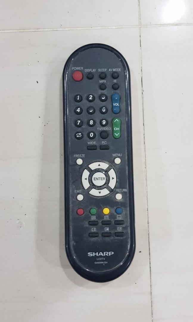 SHARP TV REMOTE CONTROL (Category: TV) located in Singapore. Submitted by getsteam (Listing ID 1009754776, Image 1). Description: Original Sharp LCD TV remote control. model : GA609WJSA. Wrkng condition..