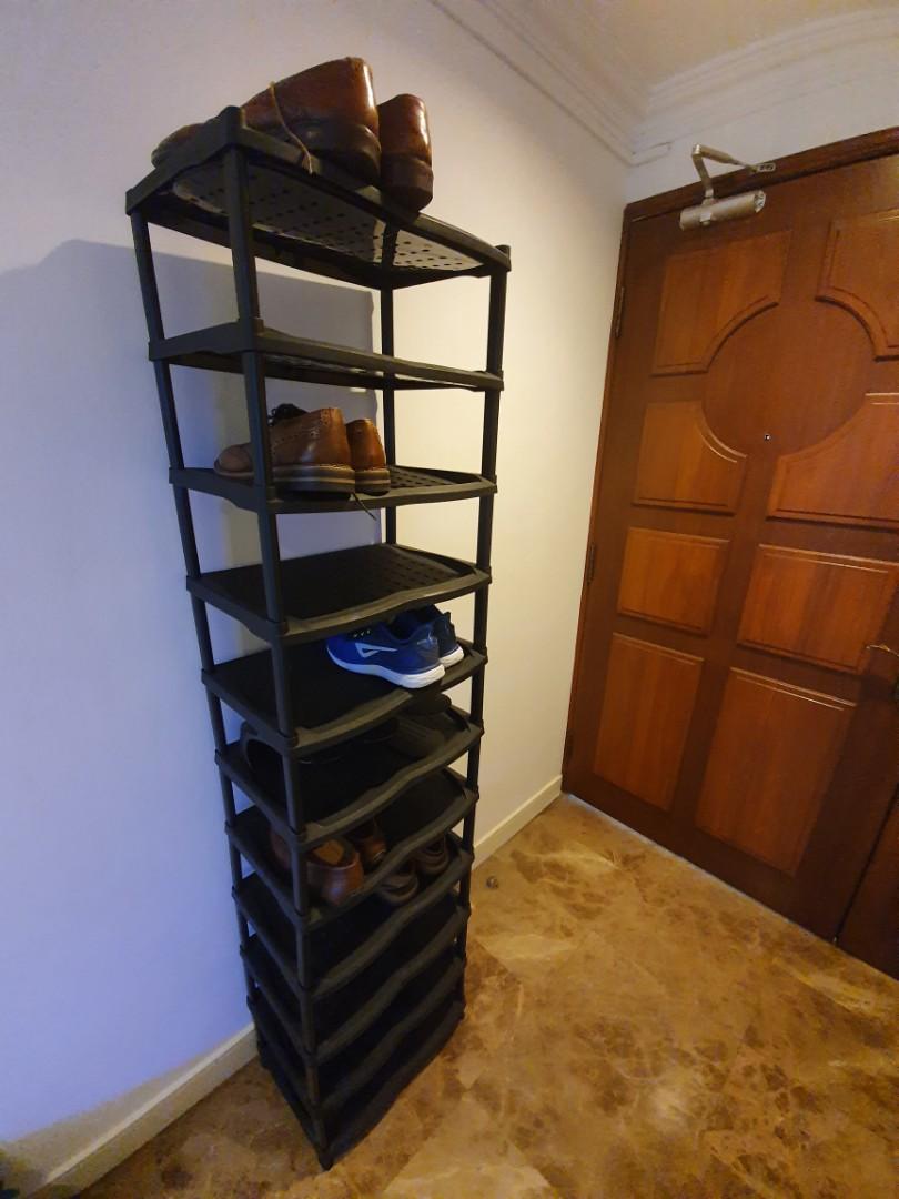 rotating shoe tower on Shoe Rack Shelves Storage Black Furniture Home Living Furniture Shelves Cabinets Racks On Carousell