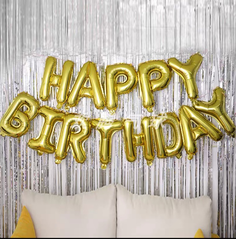 Gold Birthday Balloons Gold Foil Curtain Backdrop Gold Streamers