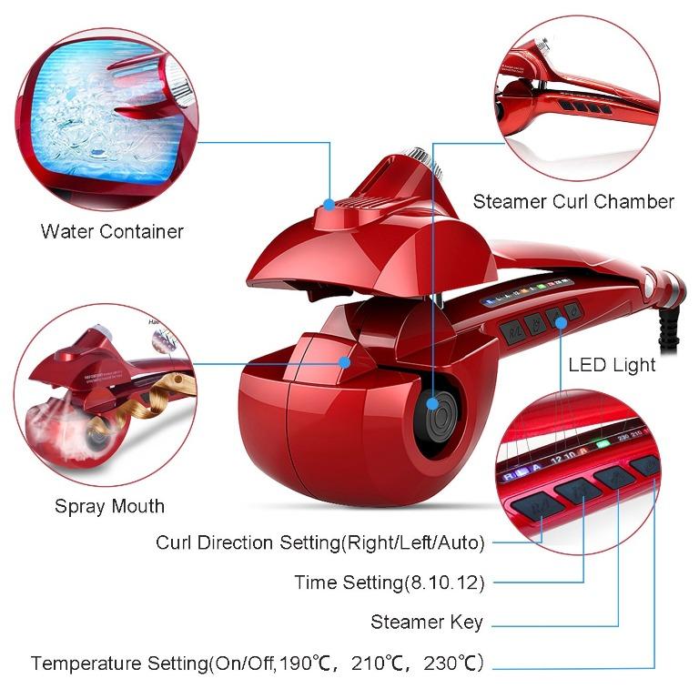 Spa Steamer Curl Professional Automatic Hair Steam Curler Ceramic