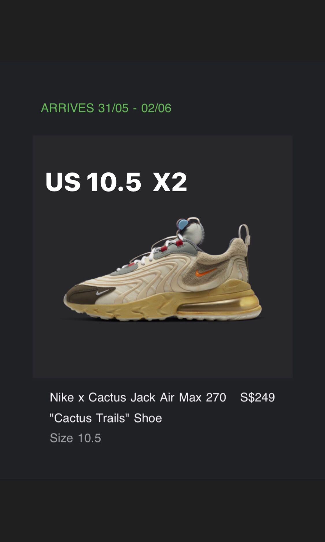 Travis Scott Nike Air Max 270, Men's Fashion, Footwear, Sneakers on  Carousell