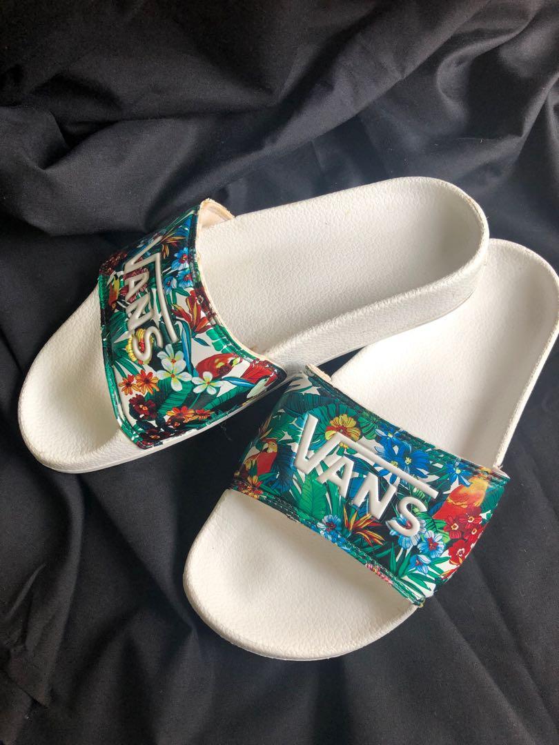 vans floral slides