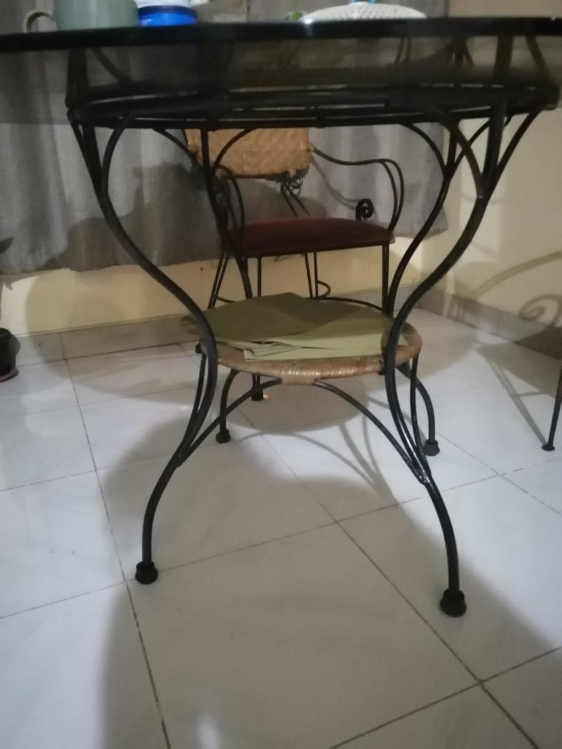 Vintage Wrought Iron Dining Set, Furniture & Home Living ...