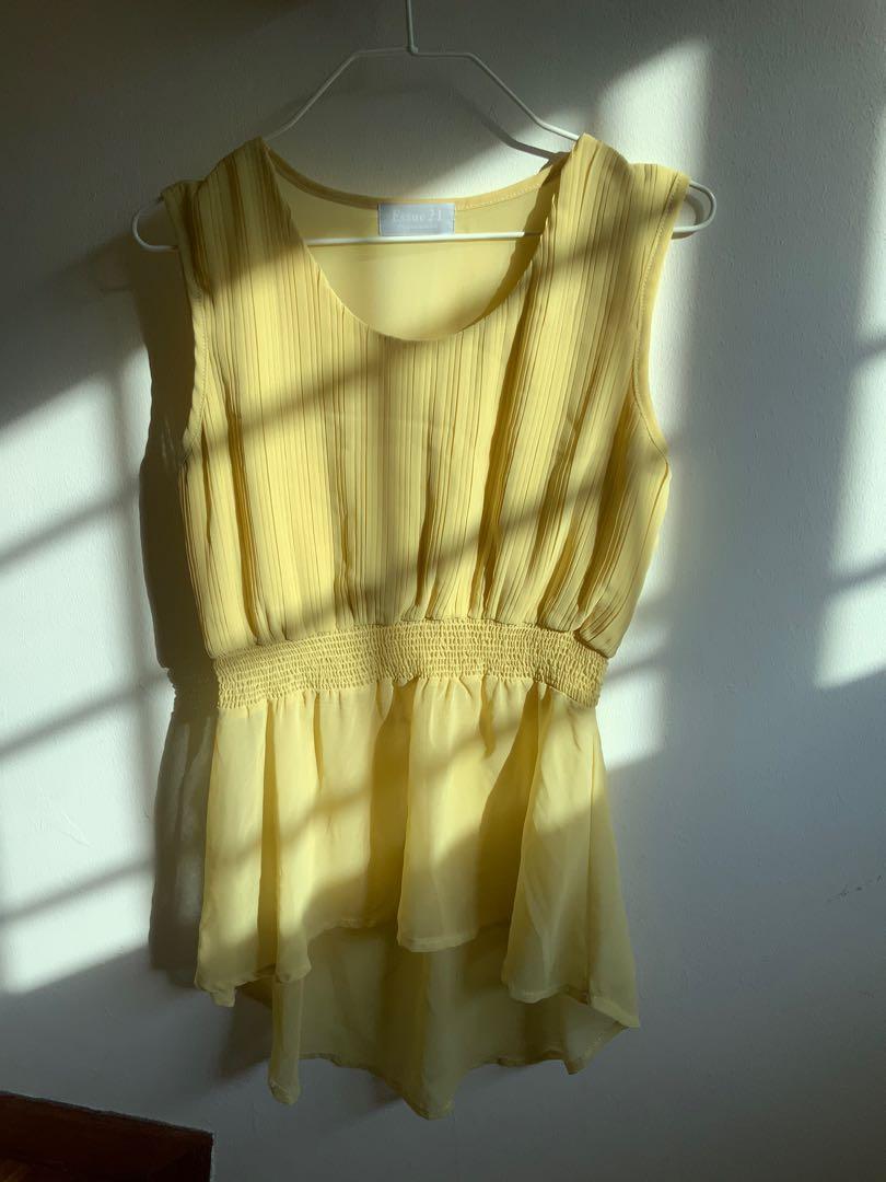 yellow peplum top