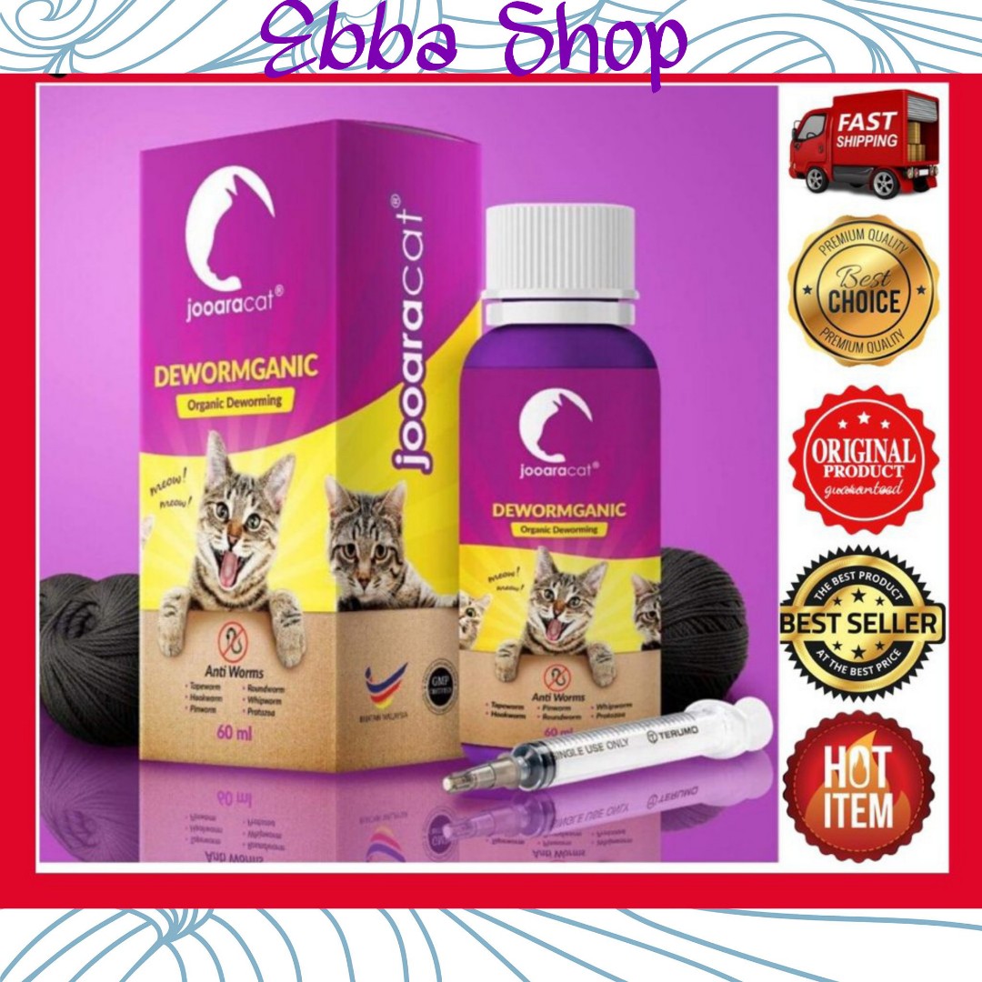 100 Organic Dewormganic By Jooaracat Cacing Kucing 60ml Pet Supplies Pet Accessories On Carousell