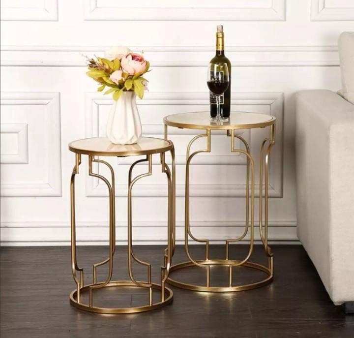 1 Gold Metal Sturdy Side Table Modern Luxury Furniture Tables Chairs On Carousell
