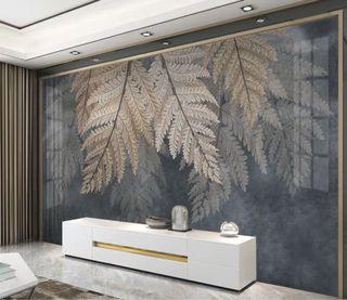 3D Wallpaper Customized mural leaves style
