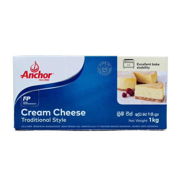 Anchor Cream Cheese 1kg Block (Halal), Food & Drinks, Packaged