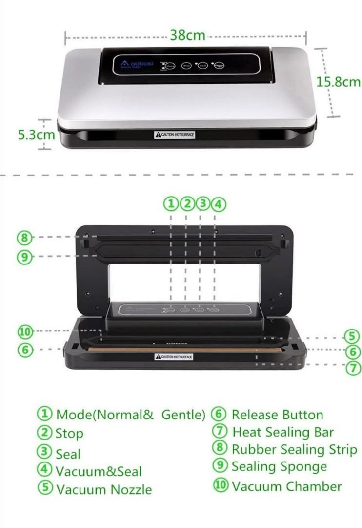Aobosi Vacuum food Sealer YVS102, TV & Home Appliances, Kitchen Appliances, Juicers, Blenders