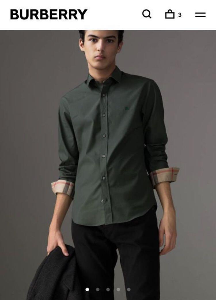 dark green burberry shirt