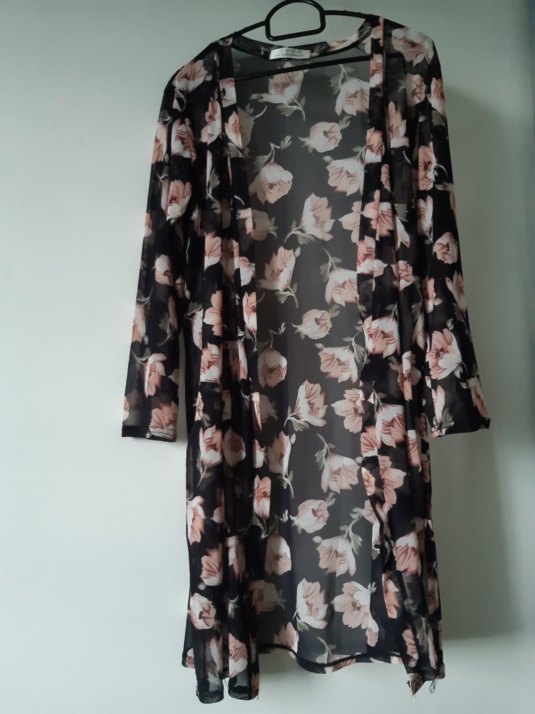floral mesh cardigan
