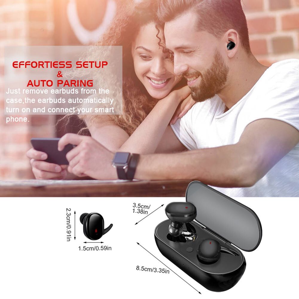 Bluetooth Headset 5.0 Wireless with Charging Bin
