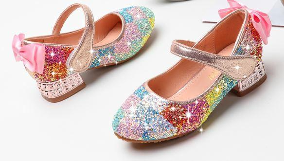 girls rainbow glitter shoes