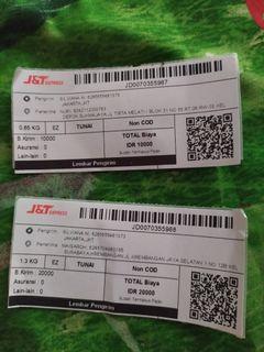 Bukti pengiriman hari ini