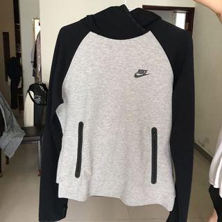 -Dan小舖- Nike 針織連帽套頭衫 黑灰拼接 女版XL 全新正品