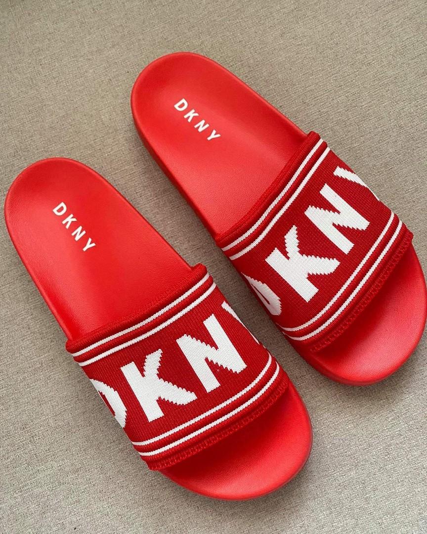 red dkny slides