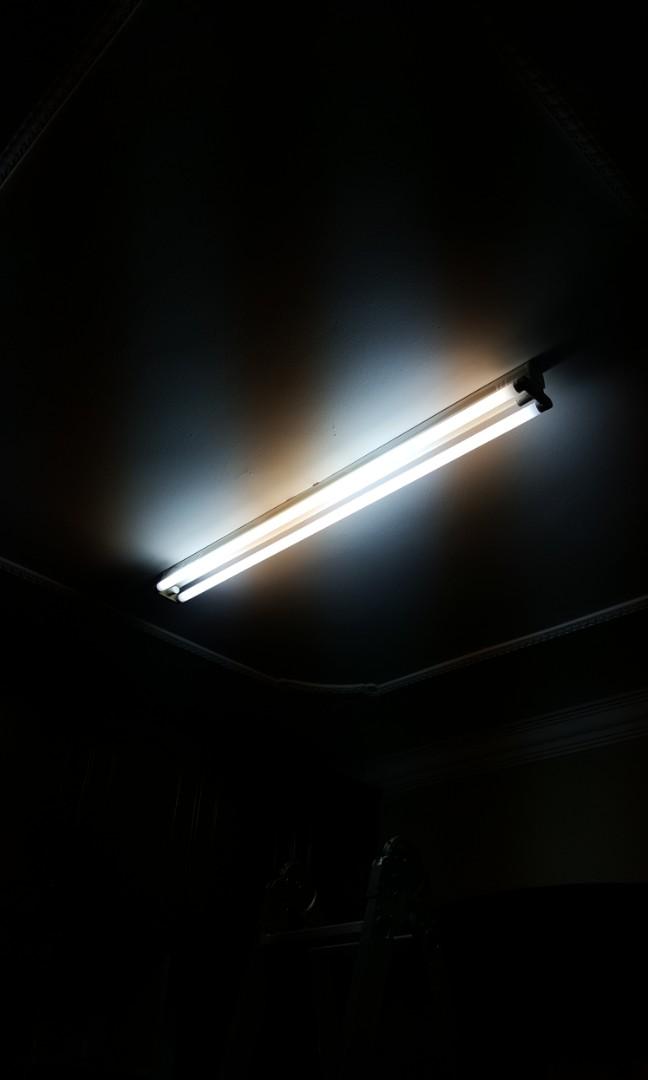 Lampu shop pendaflour double