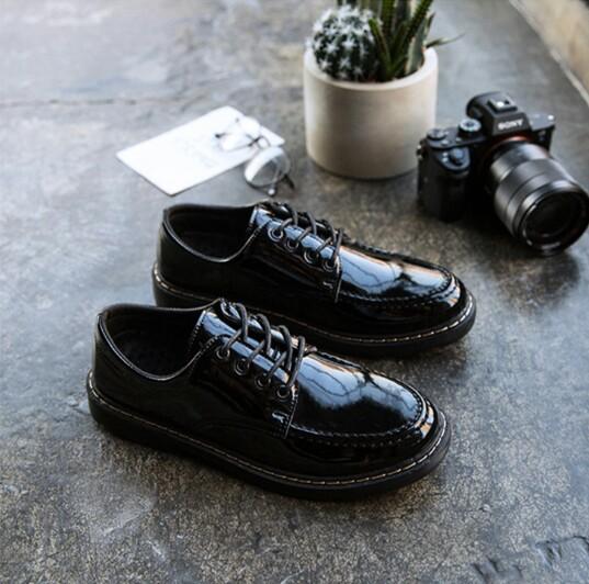 black formal shiny shoes
