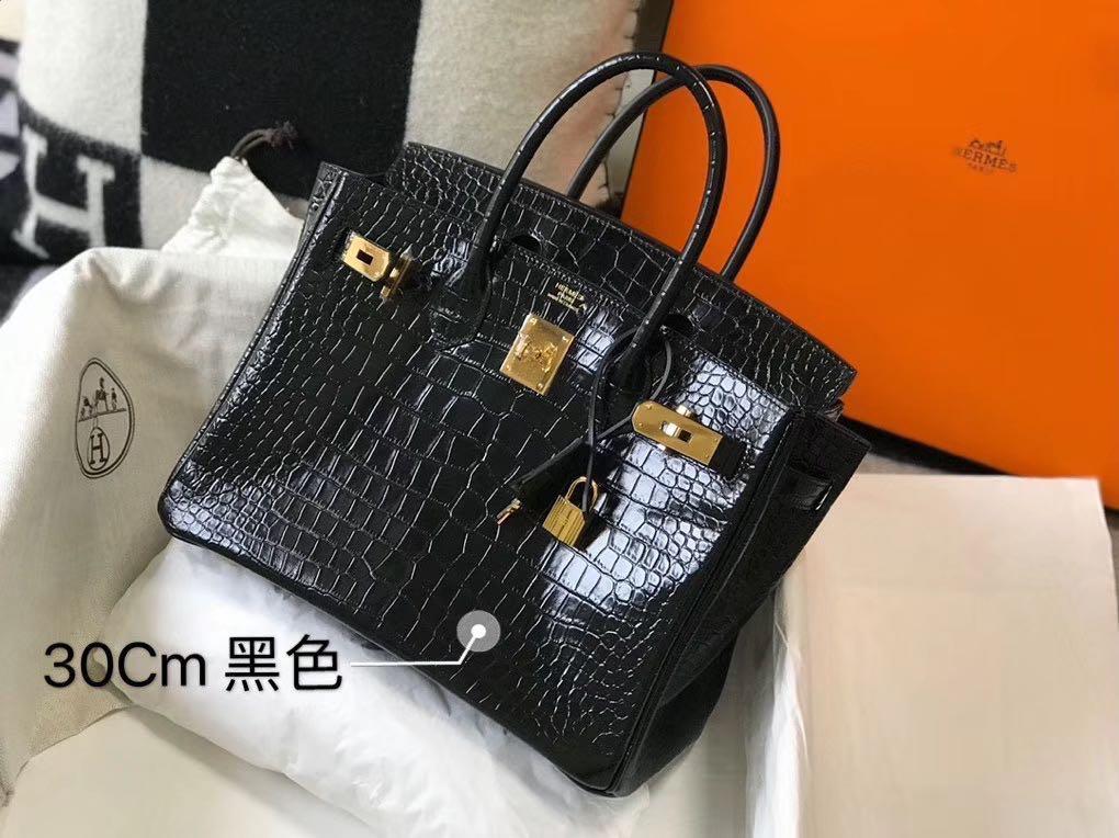 Hermes Birkin 30 Bag Parchemin Crocodile SHW