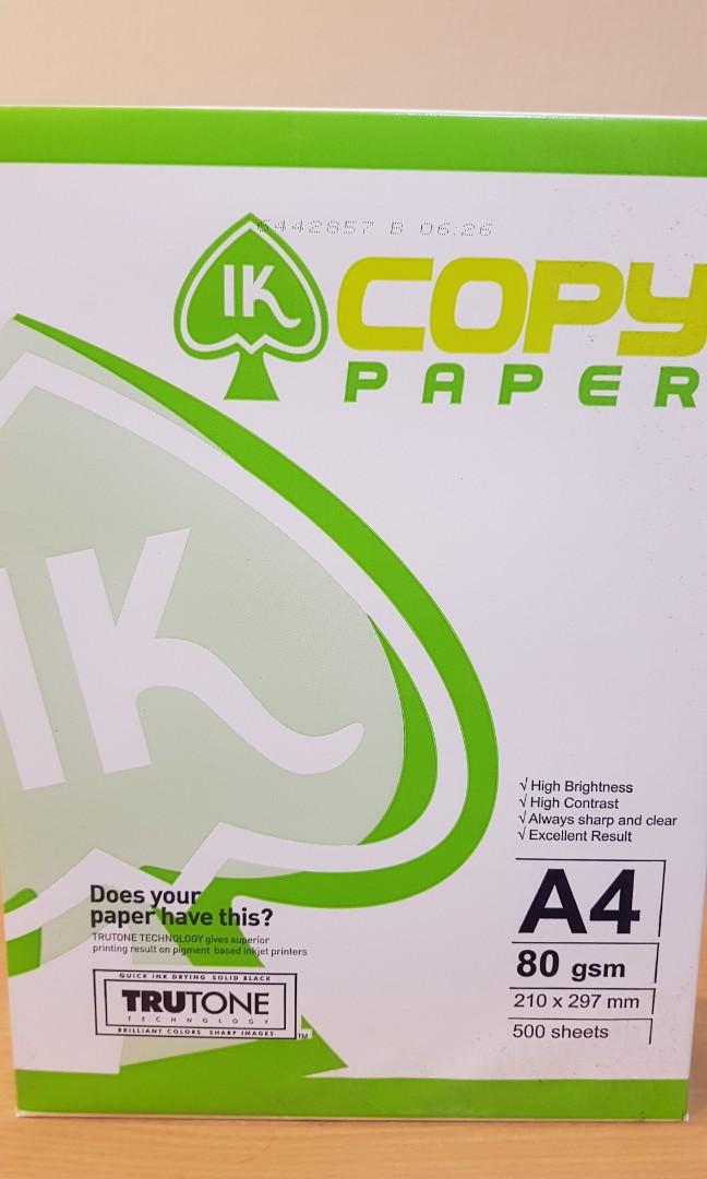 IK Copy Paper A4 80gsm, Hobbies & Toys, Books & Magazines, Assessment