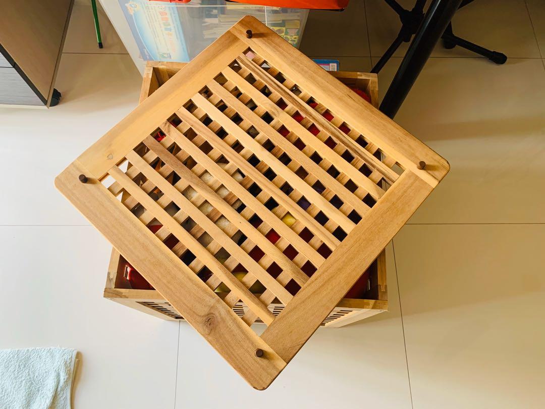 IKEA HOL Side Table Storage Box with Lid, Furniture & Home Living