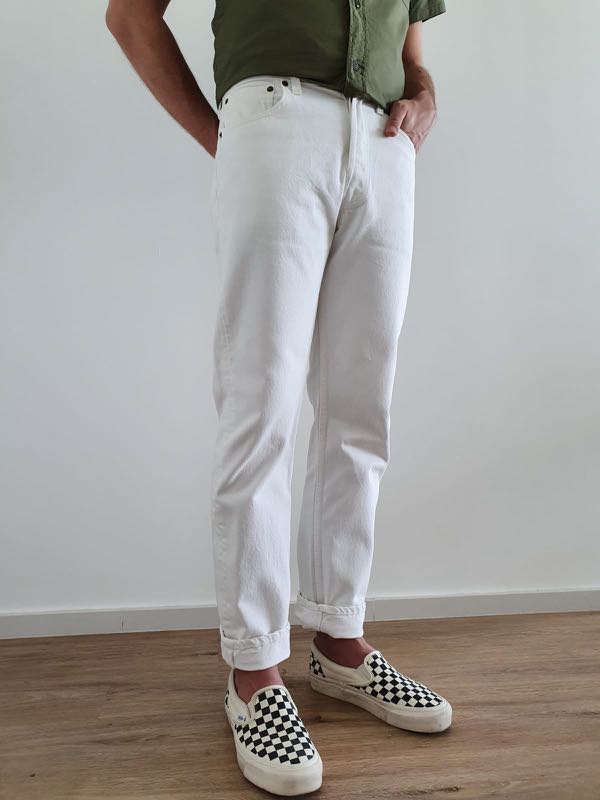 white 501 jeans