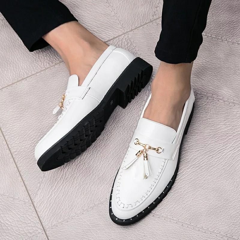 Loafer men shoe white red black size 38 44