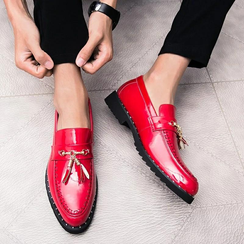 White and red loafers hot sale