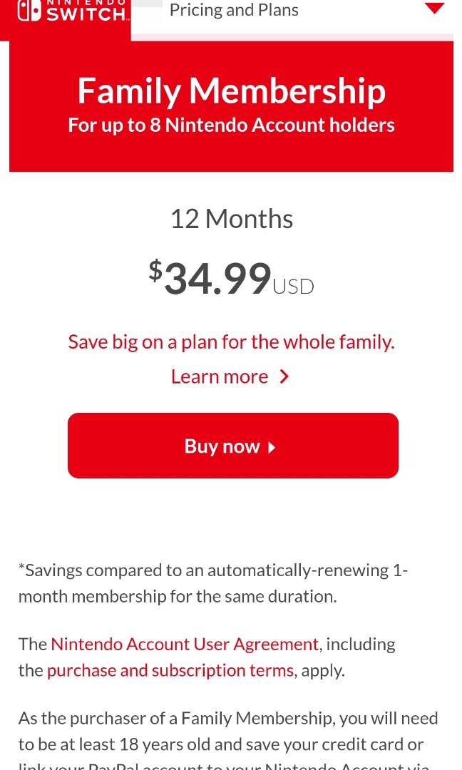 switch family membership price