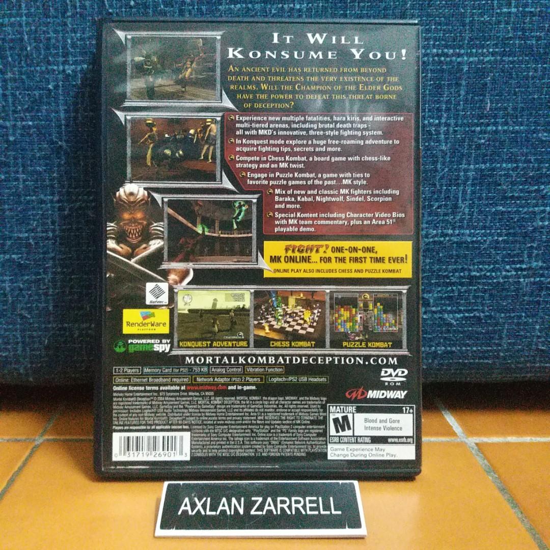 Original PS2 Game : Mortal Kombat Deception, Video Gaming, Video ...