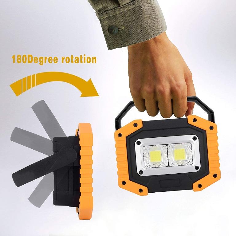 OTYTY 2 COB 30W 1500LM LED Work Light, Rechargeable Portable