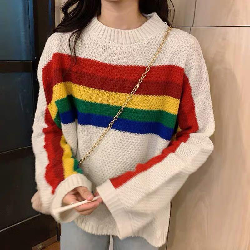Rainbow mock neck hot sale