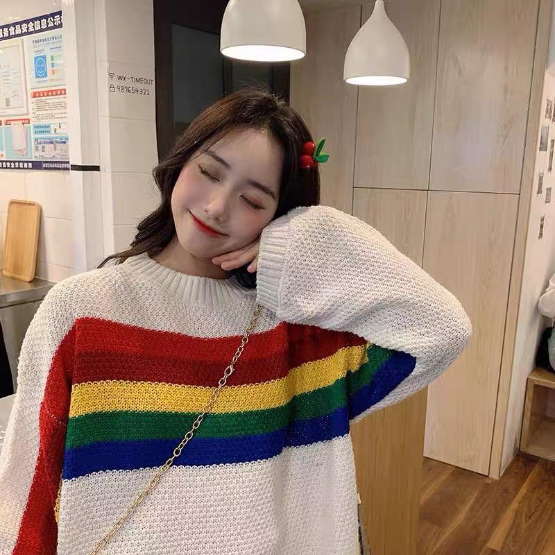 Rainbow mock neck hot sale