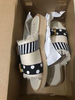 sendal platform canvas milka by edith shoes