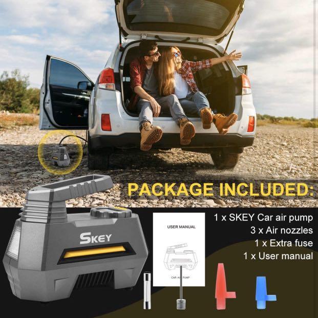 Skey Air Compressor Tire Inflator Electric Auto Pump 12V DC Portable