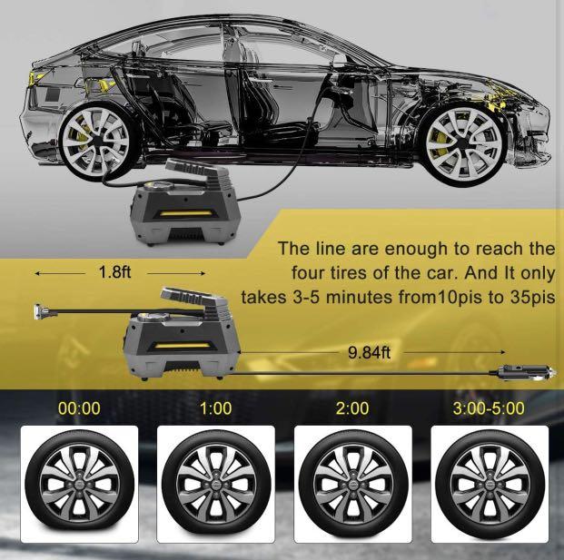 Skey Air Compressor Tire Inflator Electric Auto Pump 12V DC Portable