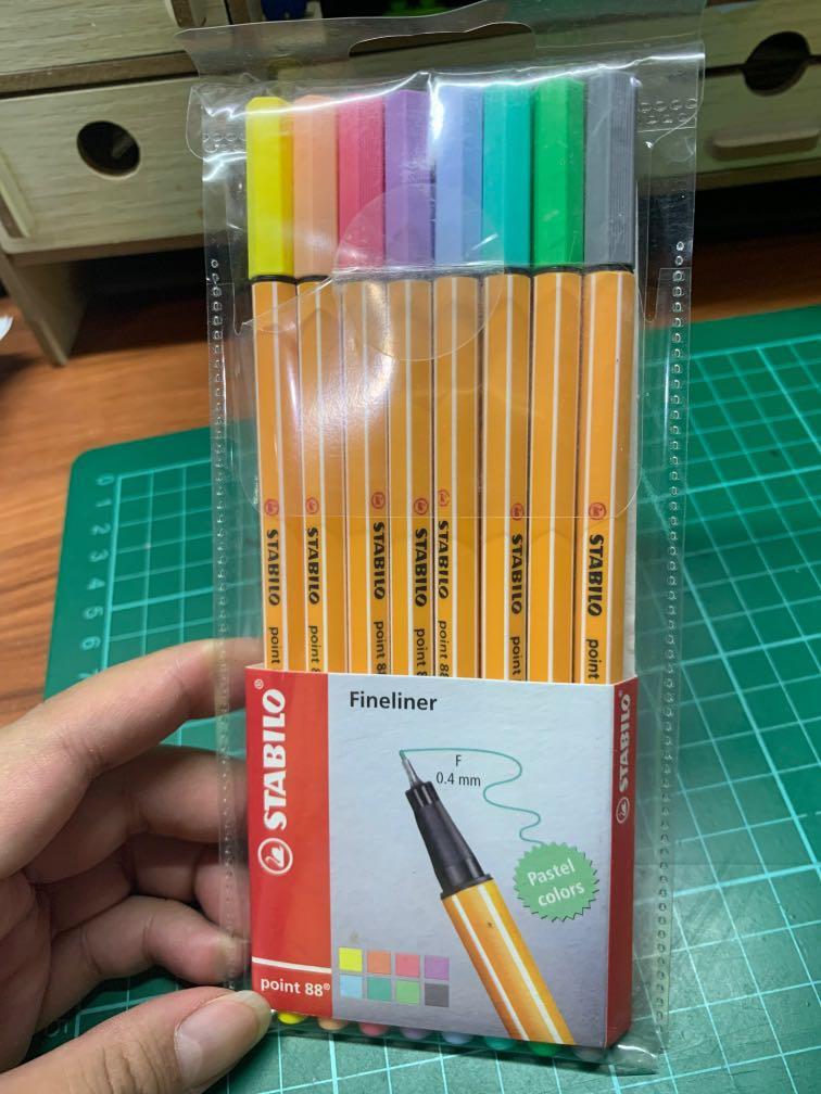 zeil Besparing Cadeau Stabilo Point 88 Fineliner Set of 8 Pastel Colors, Hobbies & Toys,  Stationary & Craft, Craft Supplies & Tools on Carousell
