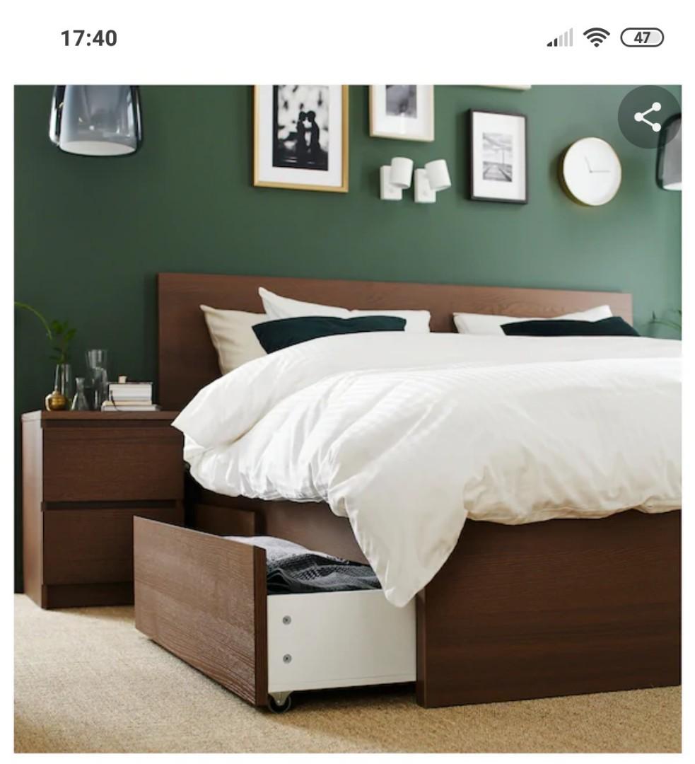 2ikea Malm Bed Storage Boxes Home Furniture Furniture On Carousell