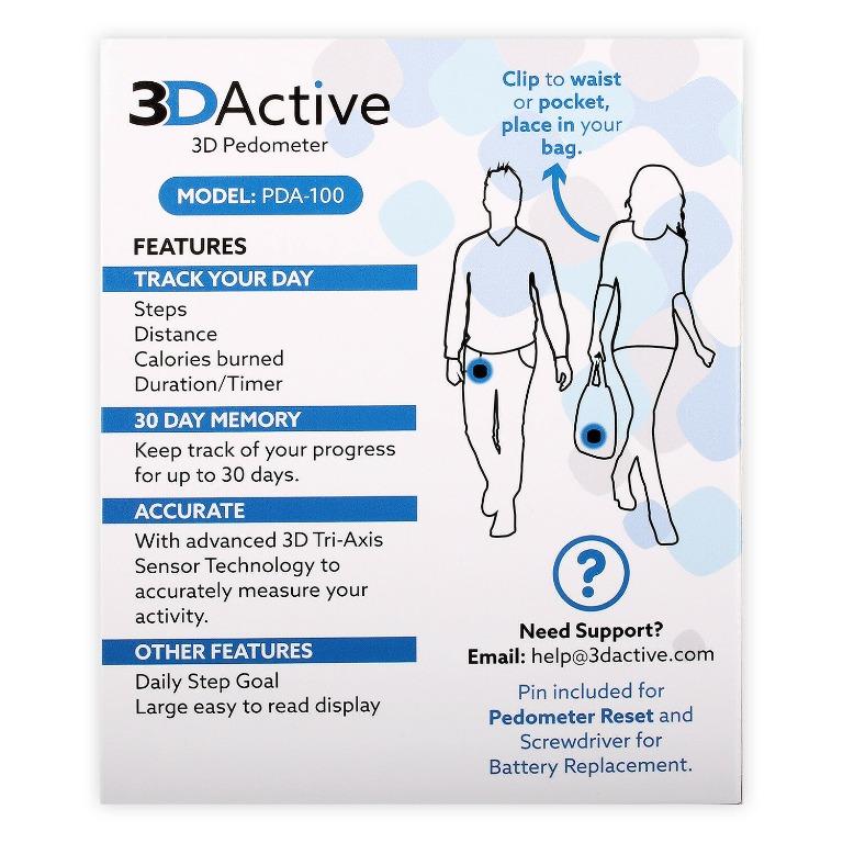 3d Active Pedometer Pda 100 Sports Sports Apparel On Carousell