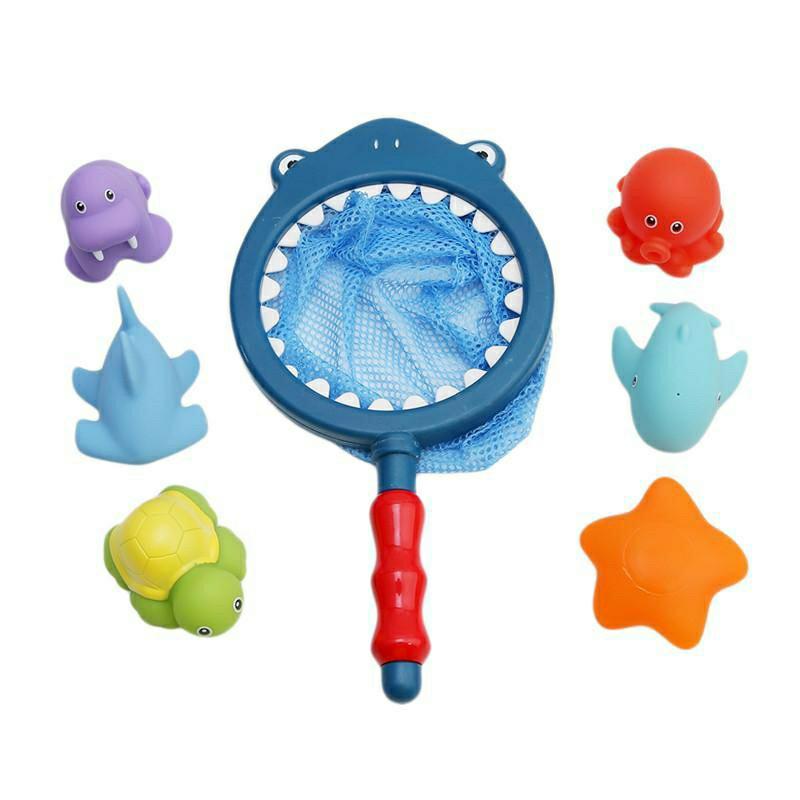 7Pcs Press Squeaky Squeaking Sound Animals Baby Bath Play Toys Sets