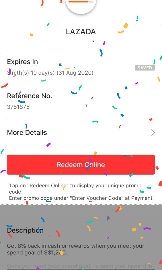96 Worth Lazada Redmart Voucher Entertainment Gift Cards Vouchers On Carousell
